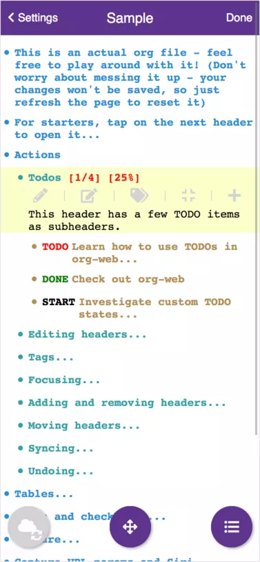 A screenshot of org-web